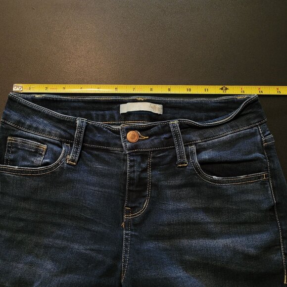 Daytrip Jeans Size 26 Virgo Cropped Skinny Ripped Stretch Medium Dark Wash - Picture 5 of 12